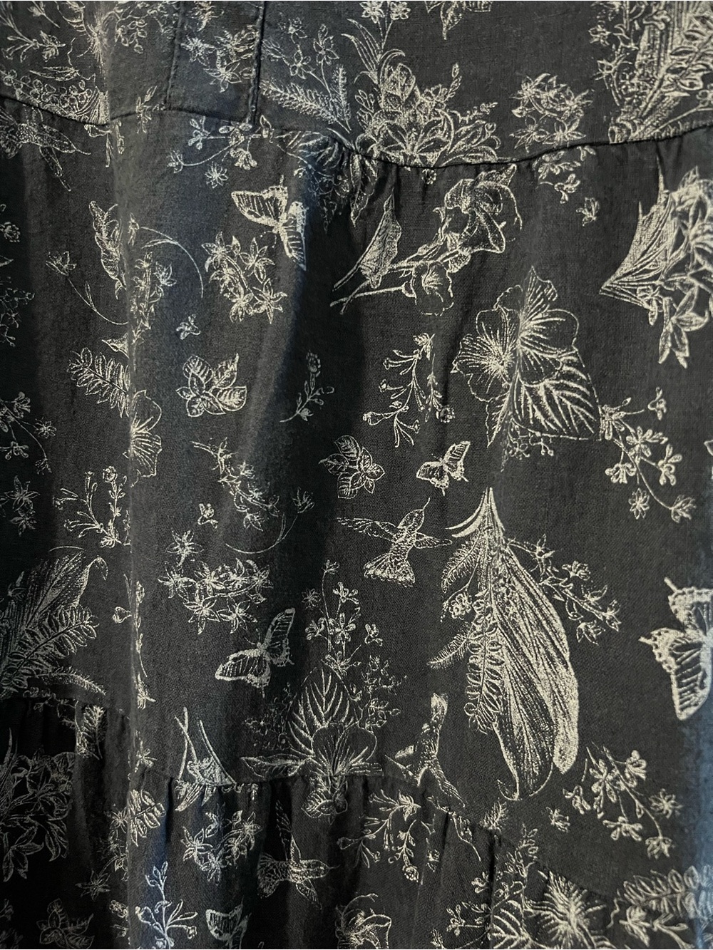Sleeveless Navy Floral Tiered Dress - Picture 2 of 5
